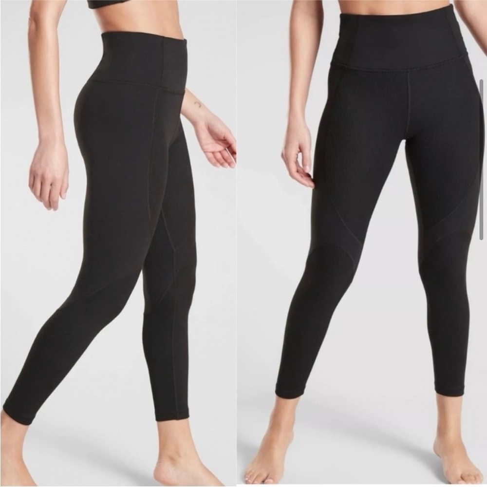 ATHLETA “Rise Up Rib 7/8 Tight” BLACK 🖤 Women’s Small EUC!